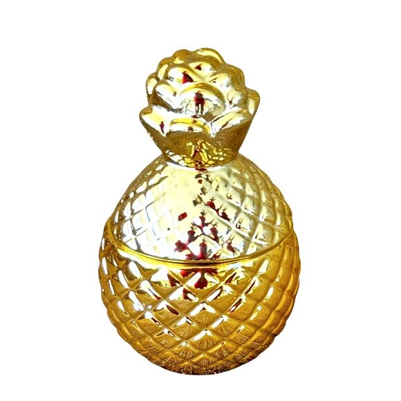 Gold Pineapple Jar Tropical Scented Candle By West Emory 1.76 Oz - Picture 7 of 9